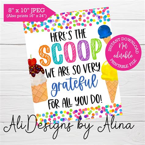 Here S The Scoop Free Printable